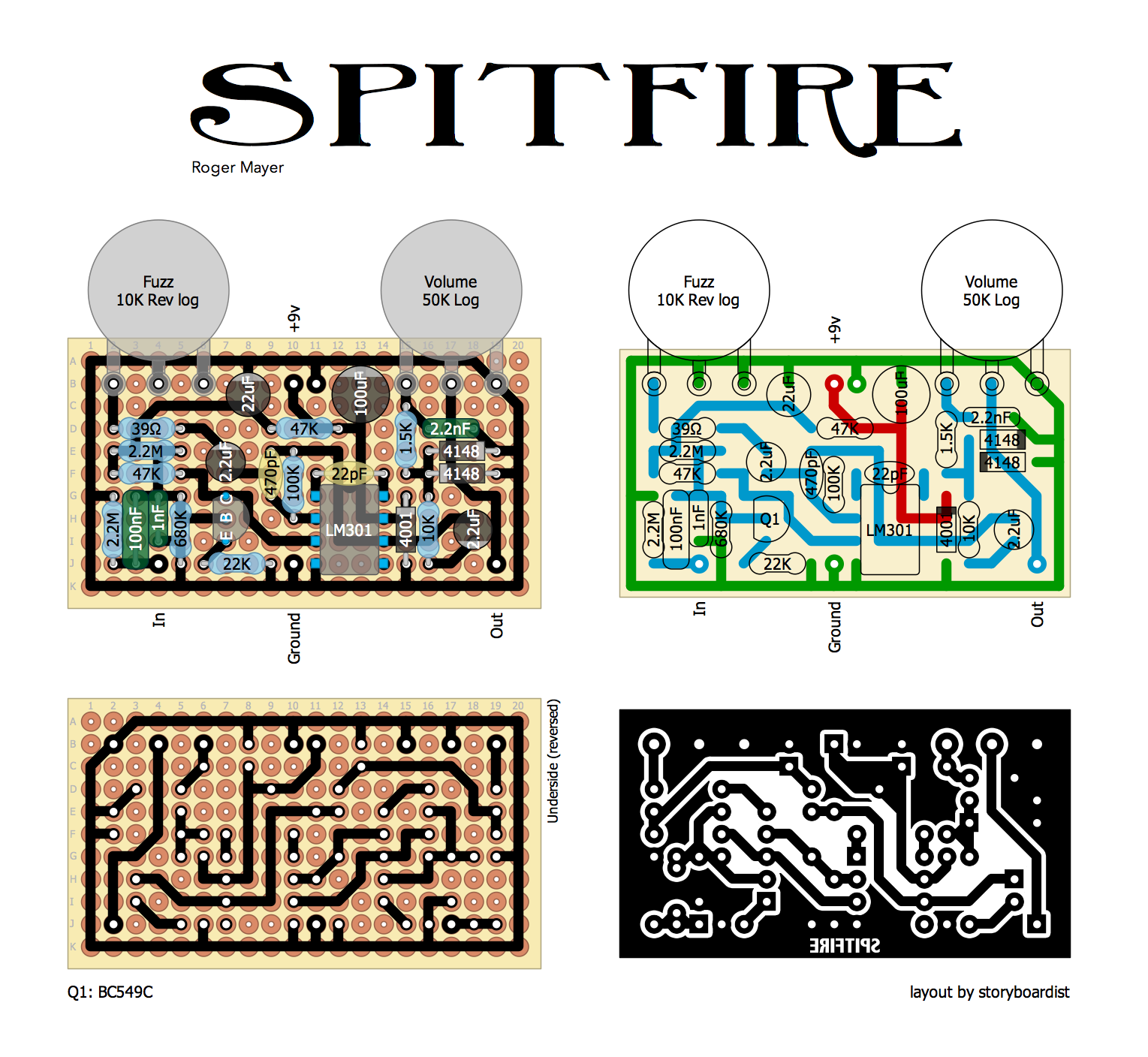 Perf and PCB Effects Layouts: Roger Mayer Spitfire
